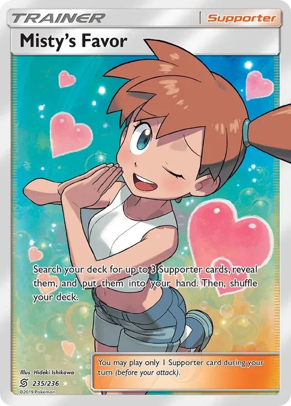 235/236 Misty's Favor Full Art Trainer Pokemon Card