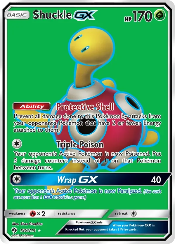 195/214 Shuckle GX Full Art Ultra Rare Pokemon Card