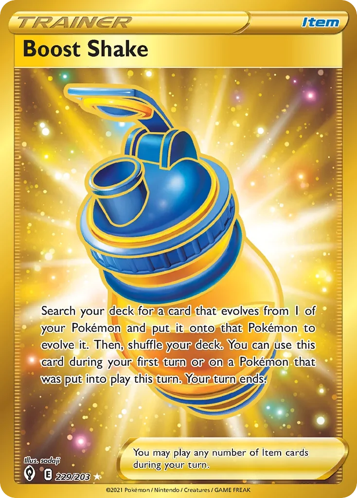 229/203 from Evolving Skies Gold Secret Rare Trainer Card