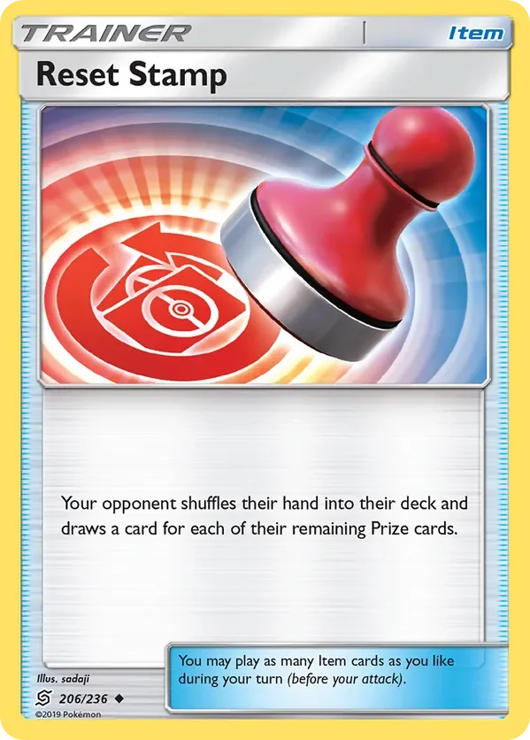 206/236 Reset Stamp Uncommon Trainer Card