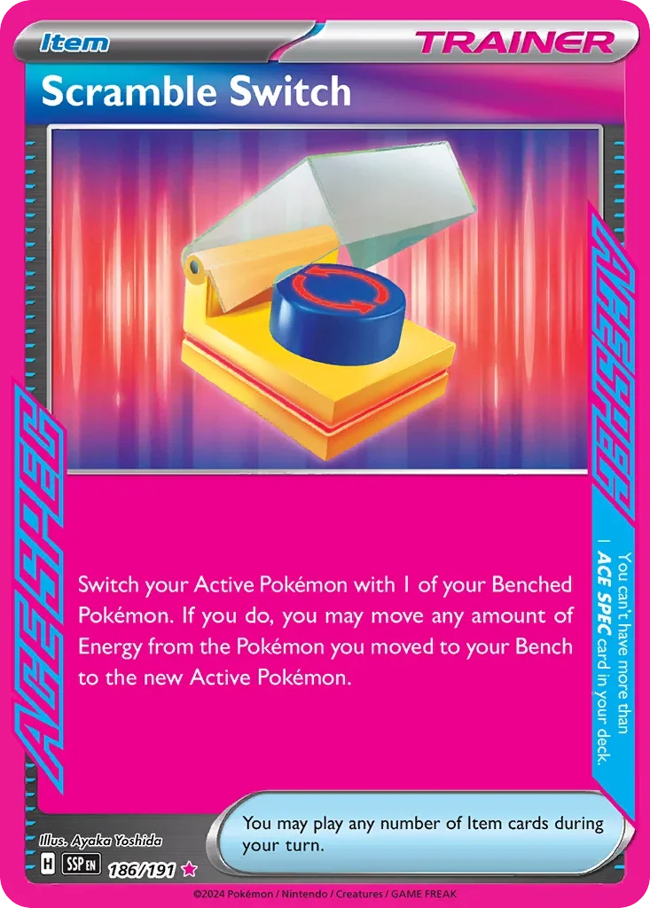 186/191 from Surging Sparks Card List ACE SPEC Rare Pokemon Card