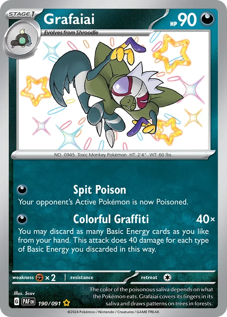 190/091 from Paldean Fates Shiny Rare Pokemon Card