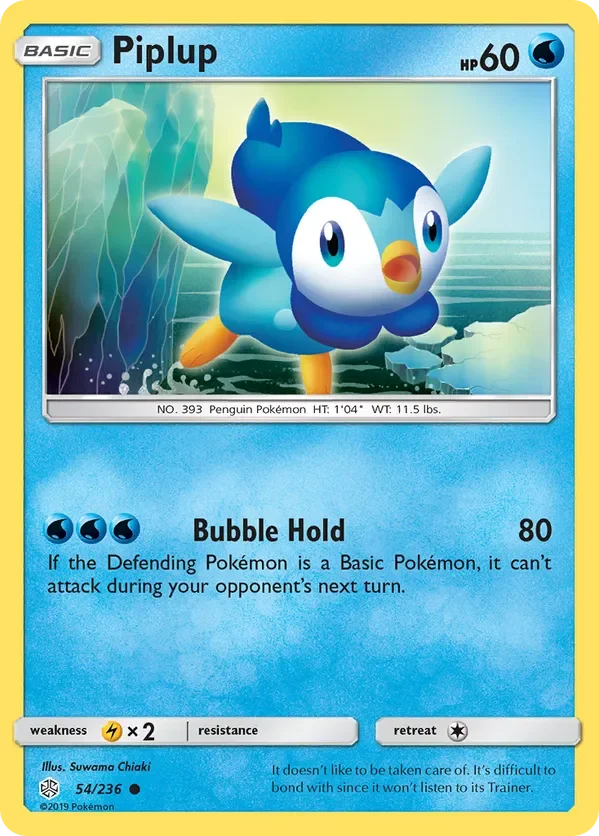 54/236 Piplup Common Pokemon Card