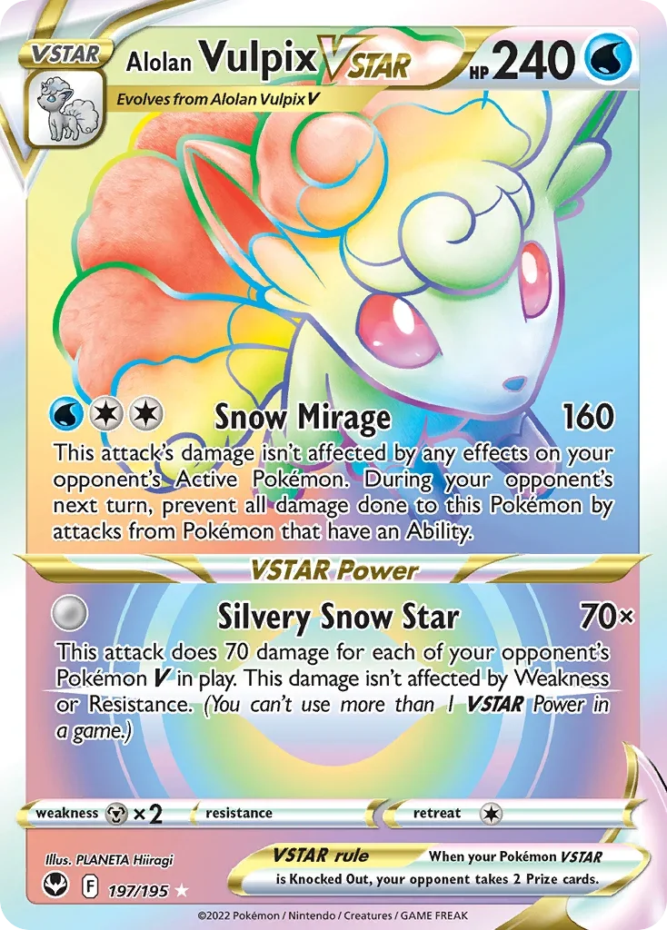 197/195 from Silver Tempest Rainbow Rare Pokemon Card