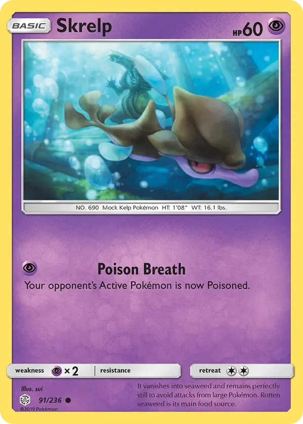 91/236 Skrelp Common Pokemon Card