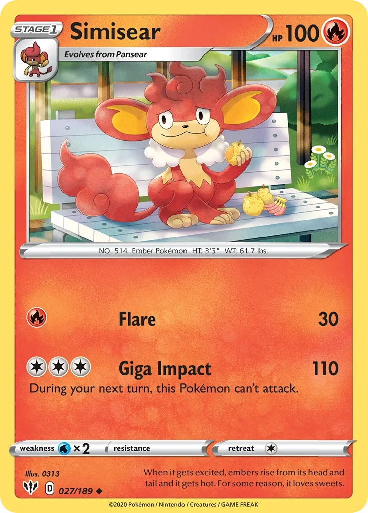 027/189 from Darkness Ablaze Uncommon Pokemon Card