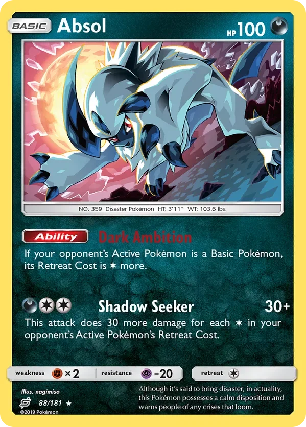 88/181 Absol Holo Rare Pokemon Card