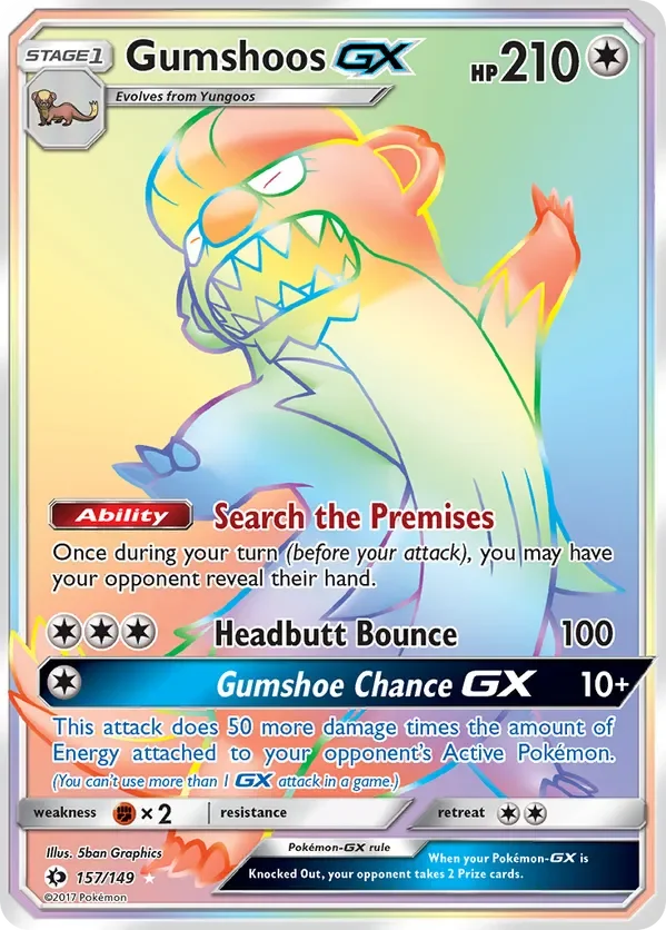 157/149 from Sun & Moon Base Rainbow Rare Pokemon Card