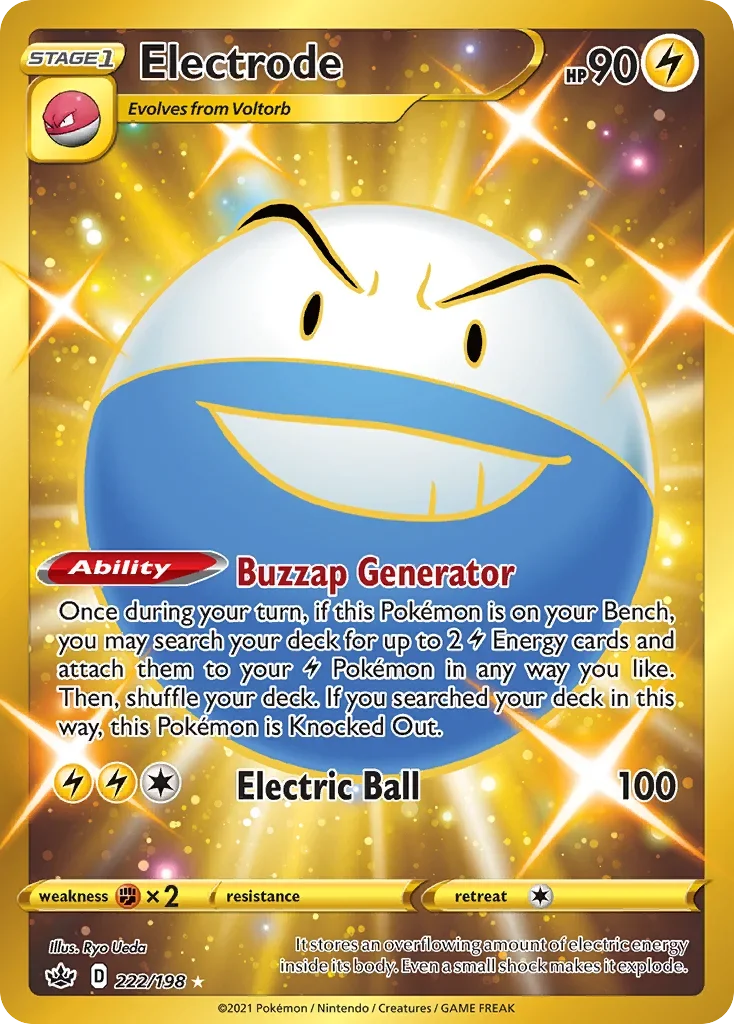 222/198 from Chilling Reign Gold Secret Rare Pokemon Card