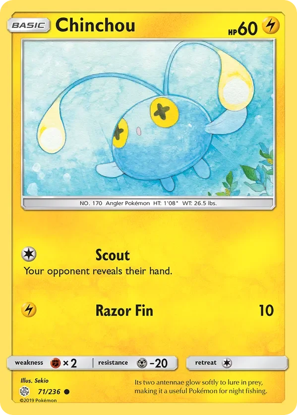 71/236 Chinchou Common Pokemon Card