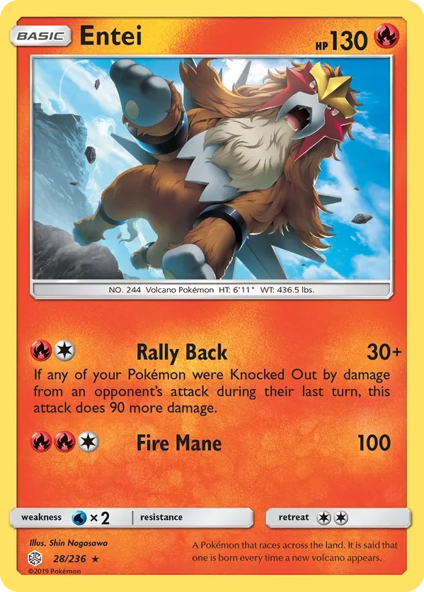 28/236 Entei Rare Pokemon Card