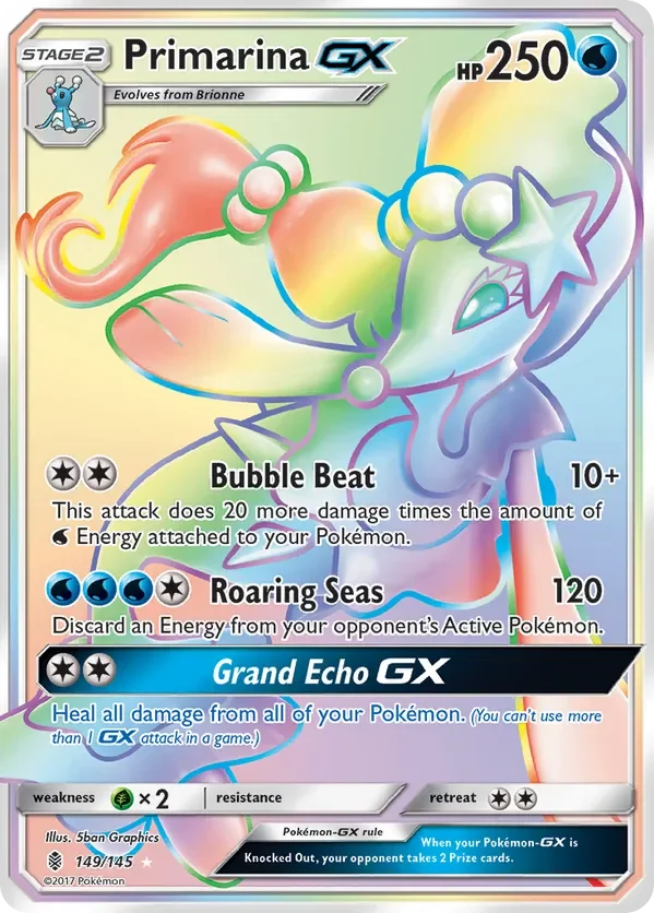 149/145 from Guardians Rising Rainbow Rare Pokemon Card