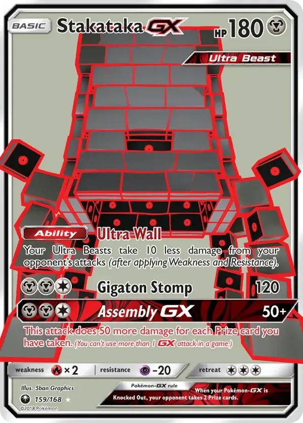 159/168 Stakataka GX Full Art Ultra Rare Pokemon Card
