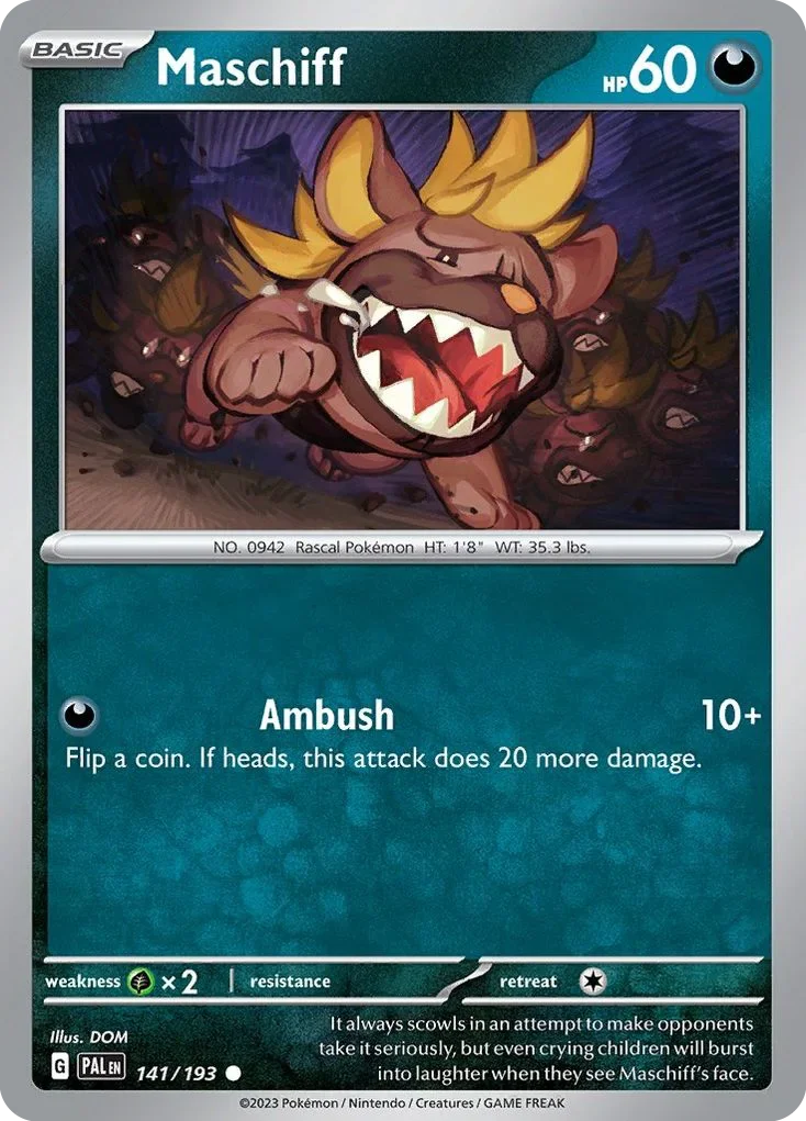 141/193 from Paldea Evolved Common Pokemon Card
