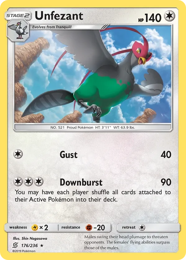 176/236 Unfezant Rare Pokemon Card