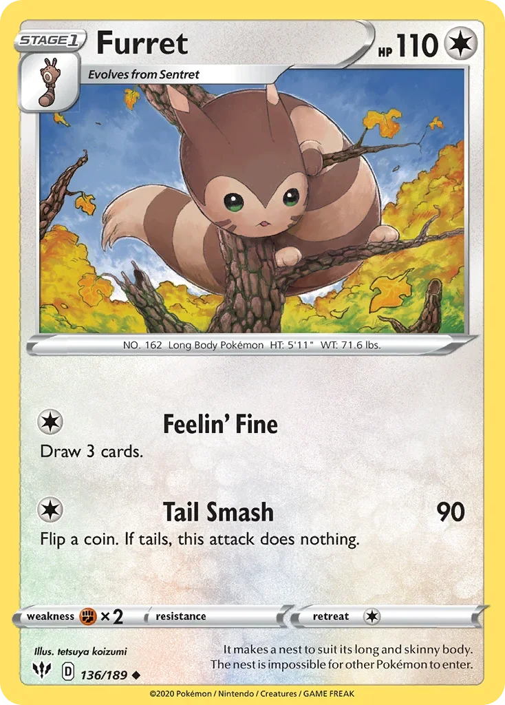 136/189 from Darkness Ablaze Uncommon Pokemon Card