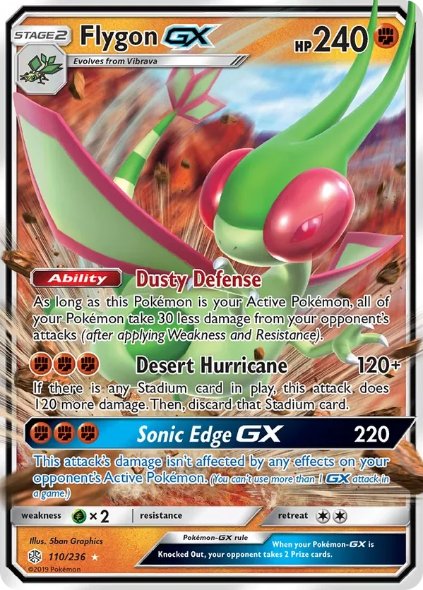 110/236 Flygon GX Ultra Rare Pokemon Card