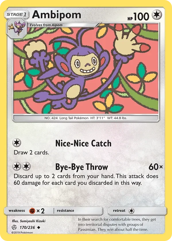 170/236 Ambipom Uncommon Pokemon Card