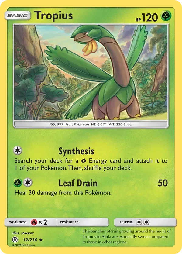 12/236 Tropius Uncommon Pokemon Card