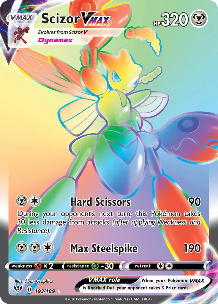 193/189 from Darkness Ablaze Rainbow Rare Pokemon Card