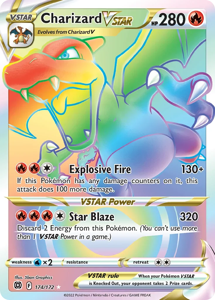 174/172 from Brilliant Stars Rainbow Rare Pokemon Card