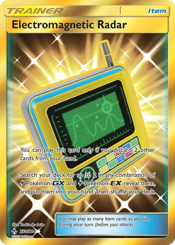 230/214 Electromagnetic Radar Gold Rare Trainer Card