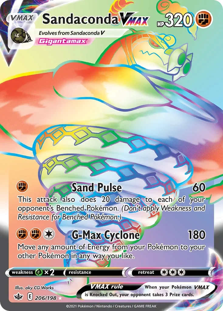 206/198 from Chilling Reign Rainbow Rare Pokemon Card