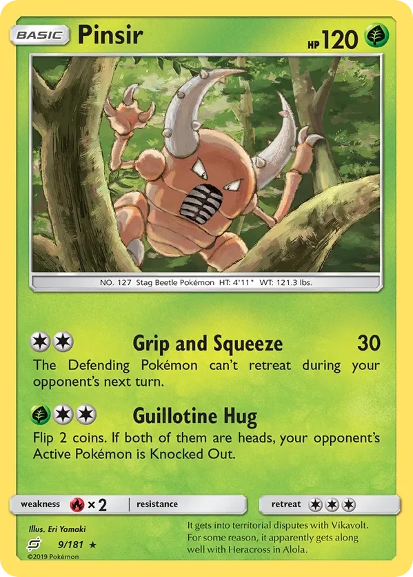 9/181 Pinsir Rare Pokemon Card