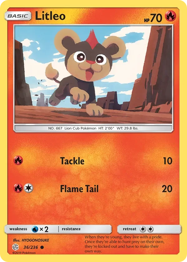 36/236 Litleo Common Pokemon Card