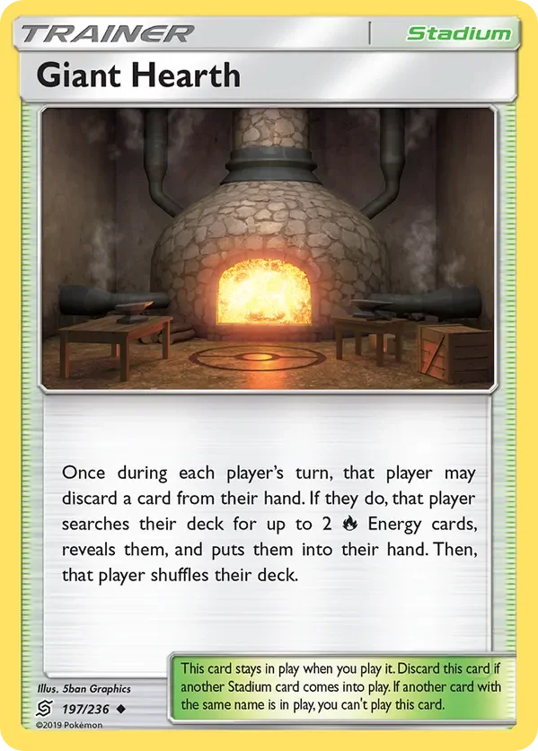 197/236 Giant Hearth Uncommon Trainer Card