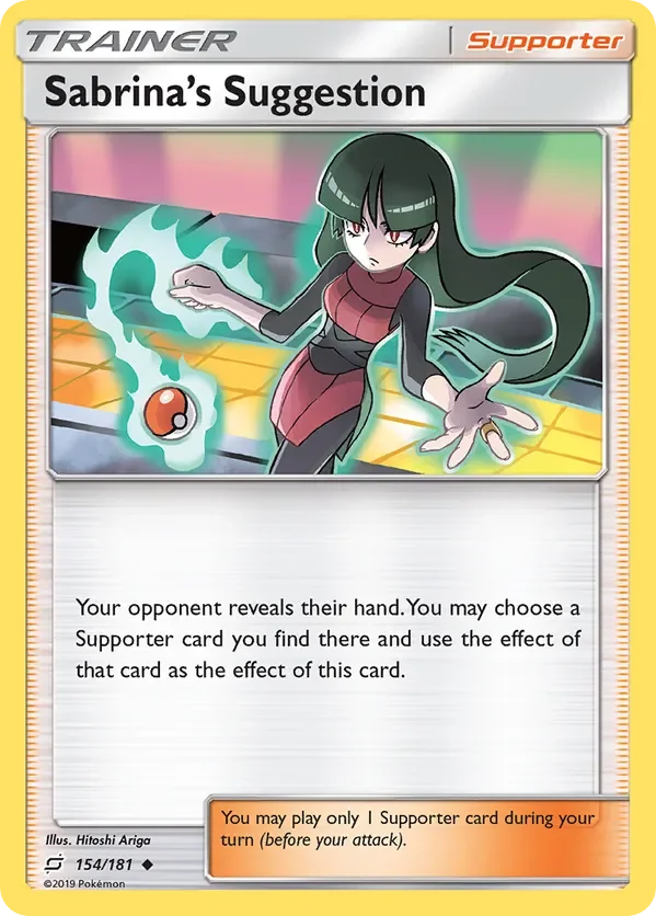 154/181 Sabrina's Suggestion Uncommon Trainer Card