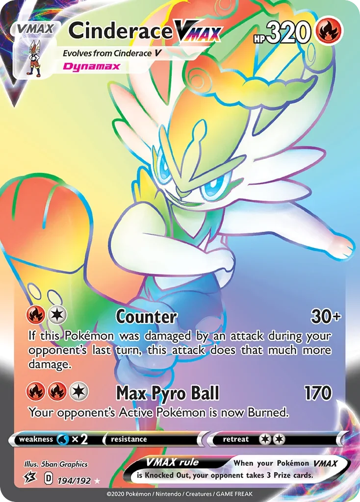 194/192 from Rebel Clash Rainbow Rare Pokemon Card