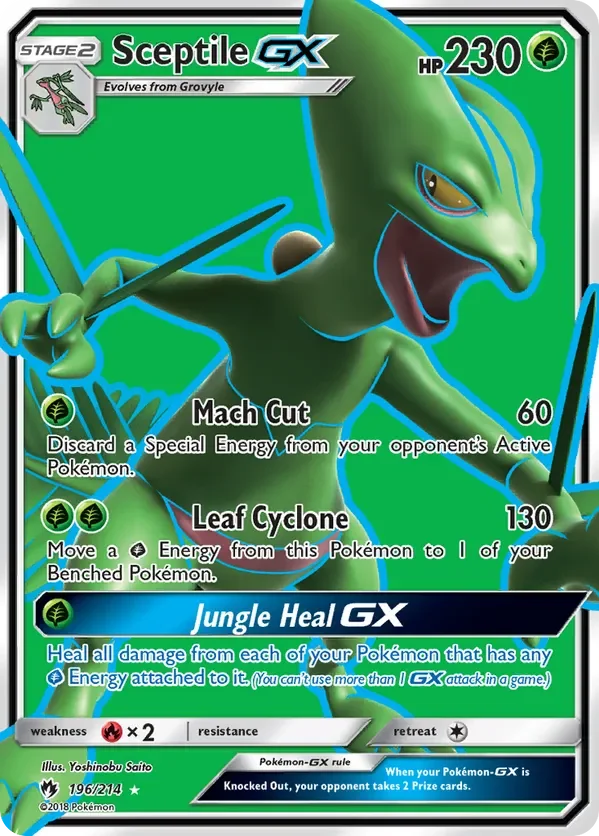 196/214 Sceptile GX Full Art Ultra Rare Pokemon Card