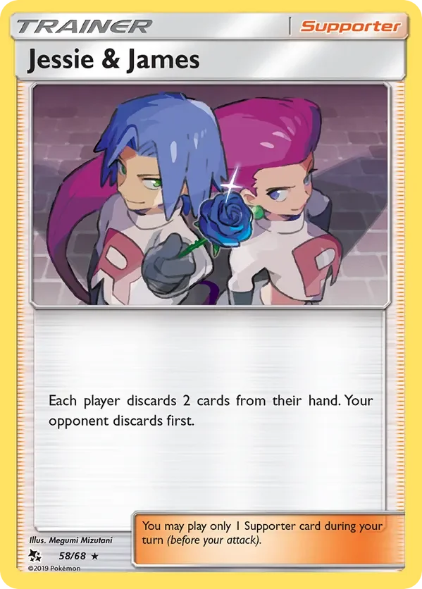 58/68 Jessie & James Holo Rare Trainer Card