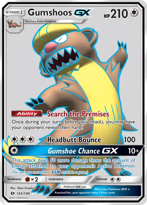 145/149 from Sun & Moon Base Full Art Pokemon Card