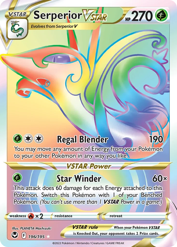 196/195 from Silver Tempest Rainbow Rare Pokemon Card