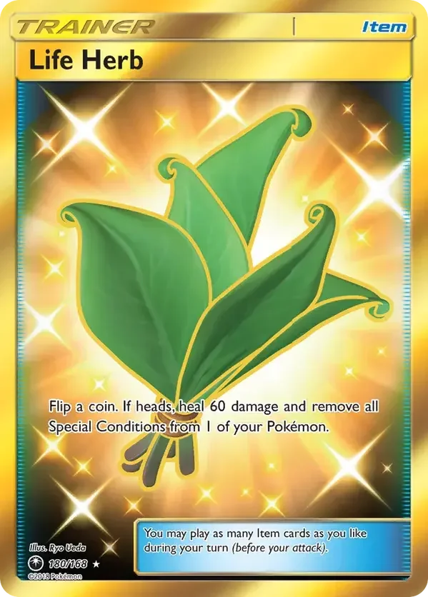 180/168 Life Herb Gold Rare Pokemon Card