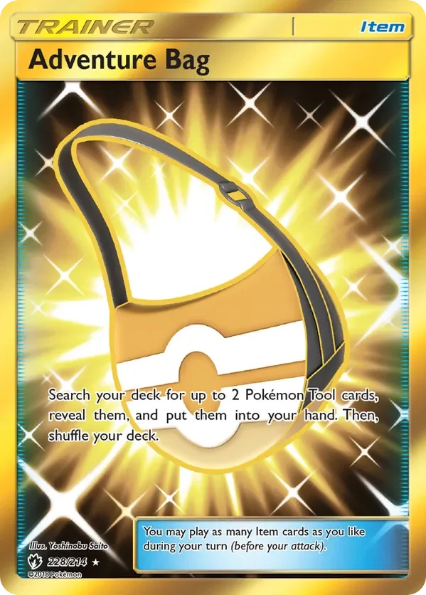 228/214 Adventure Bag Gold Rare Pokemon Card