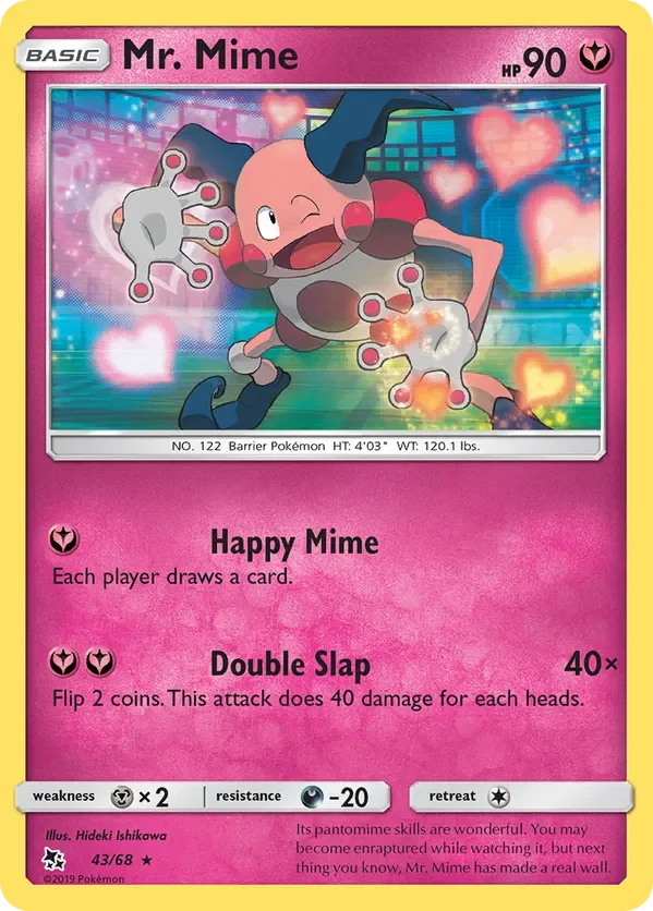 43/68 Mr. Mime Rare Pokemon Card