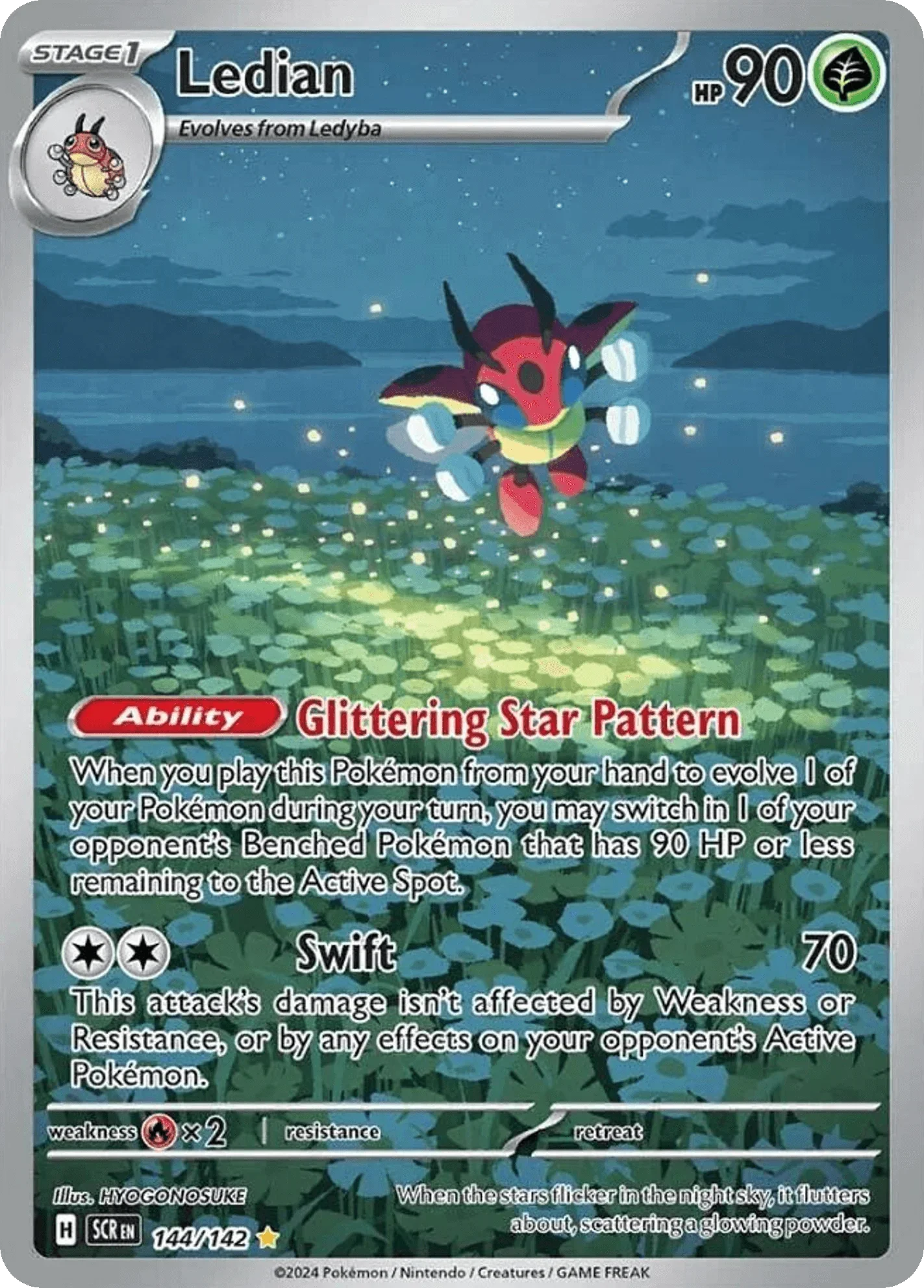 144/142 from Stellar Crown Card List Illustration Rare Pokemon Card