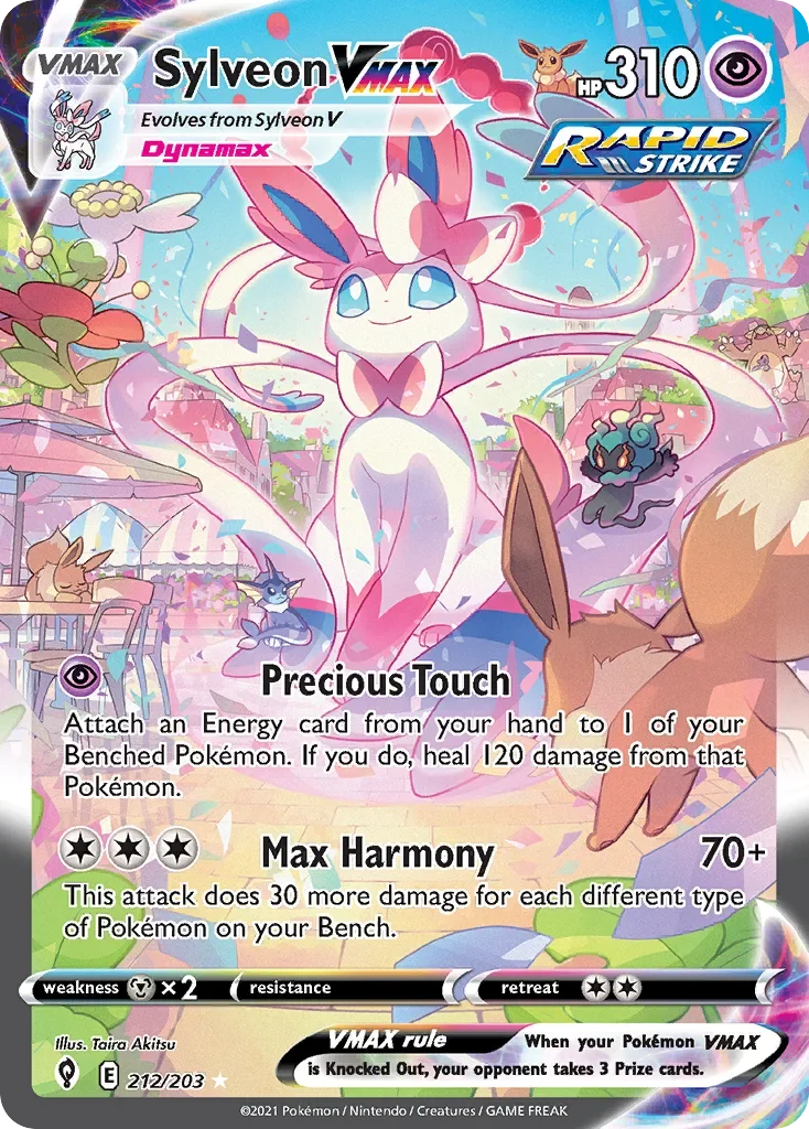 212/203 from Evolving Skies Alternate Art Secret Rare Pokemon Card