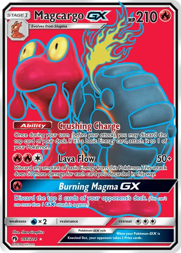 198/214 Magcargo GX Full Art Ultra Rare Pokemon Card