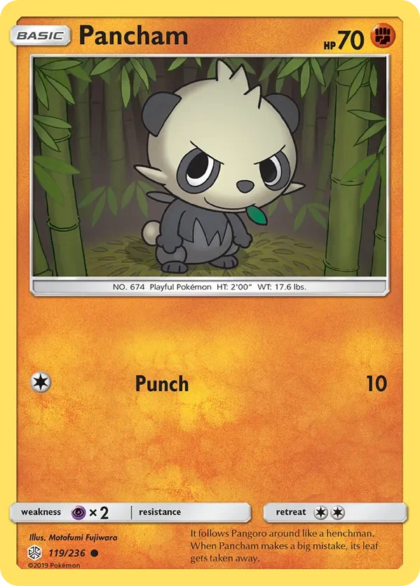 119/236 Pancham Common Pokemon Card