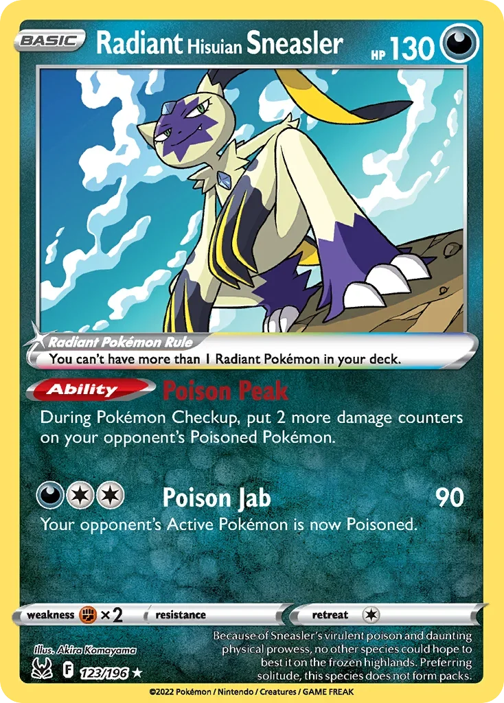123/196 from Lost Origin Radiant Rare Pokemon Card