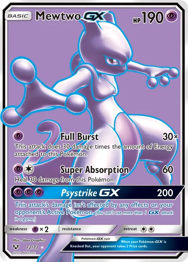 72/73 from Shining Legends Full Art Pokemon Card