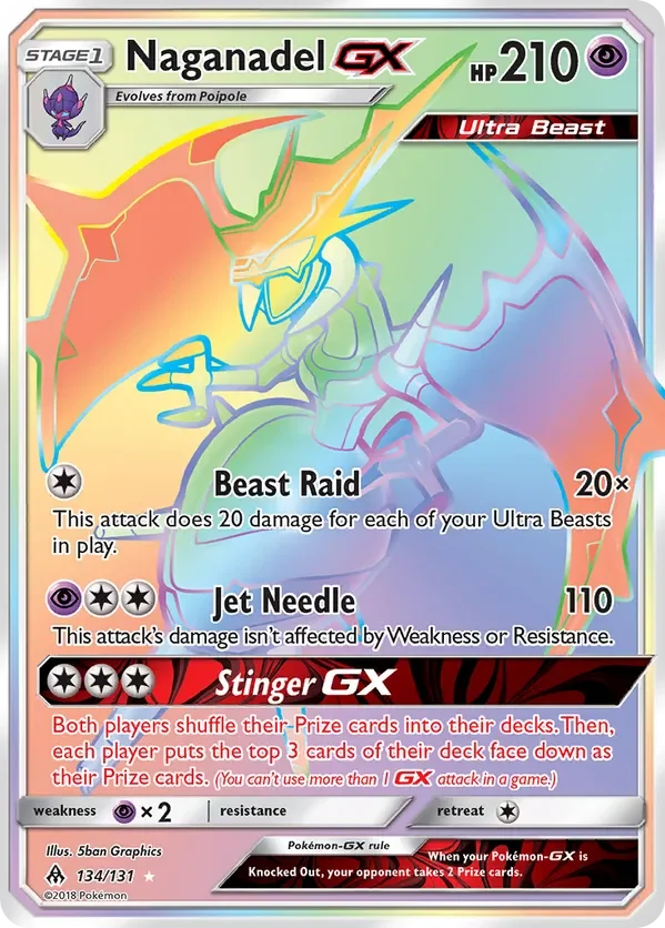 134/131 from Forbidden Light Rainbow Rare Pokemon Card