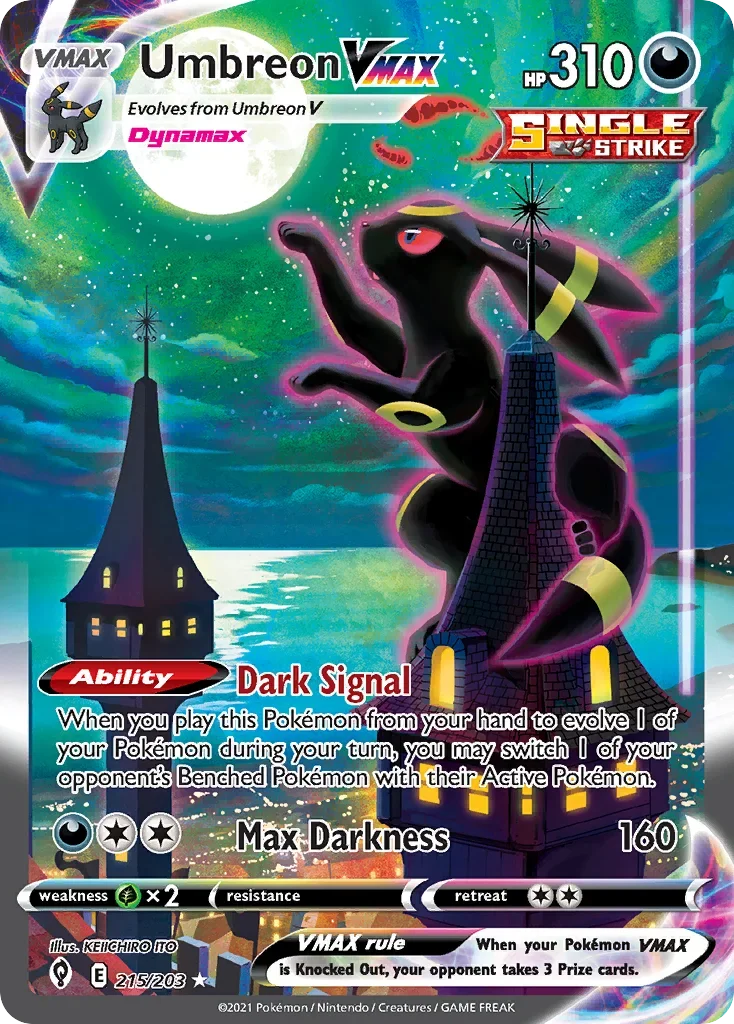 215/203 from Evolving Skies Alternate Art Secret Rare Pokemon Card