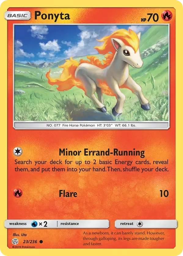 23/236 Ponyta Common Pokemon Card